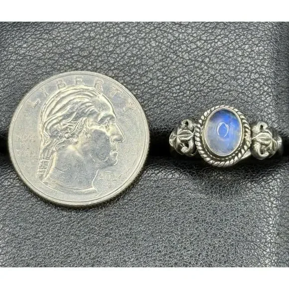 Sterling Silver 925 Moonstone Ring size 7 - Picture 4 of 12